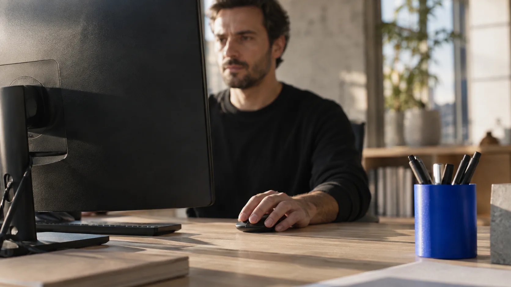 Arbeit am Bildschirm im Büro