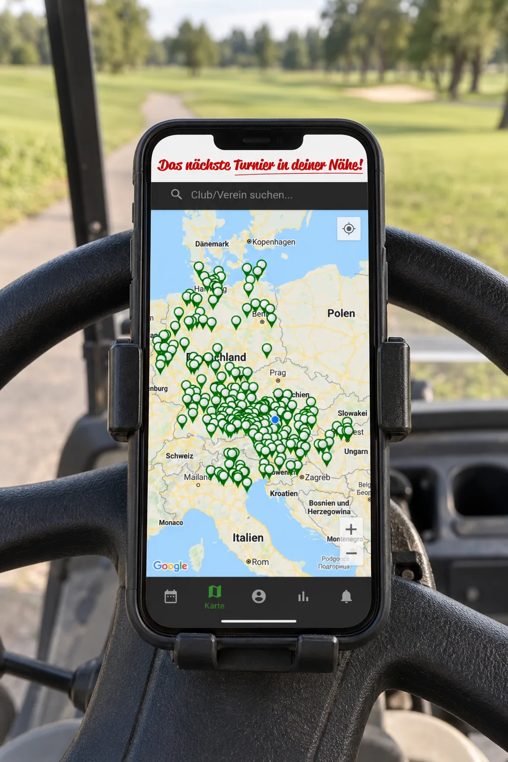 Karte mit allen Golfclubs